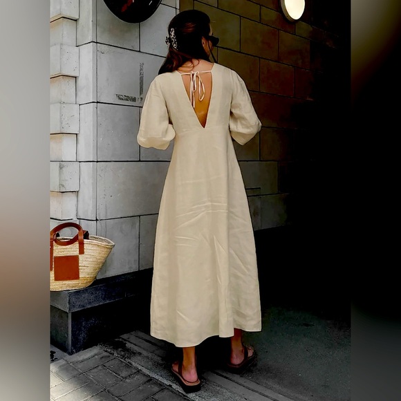 NWT Commense Linen Button Down Dress - Picture 3 of 8